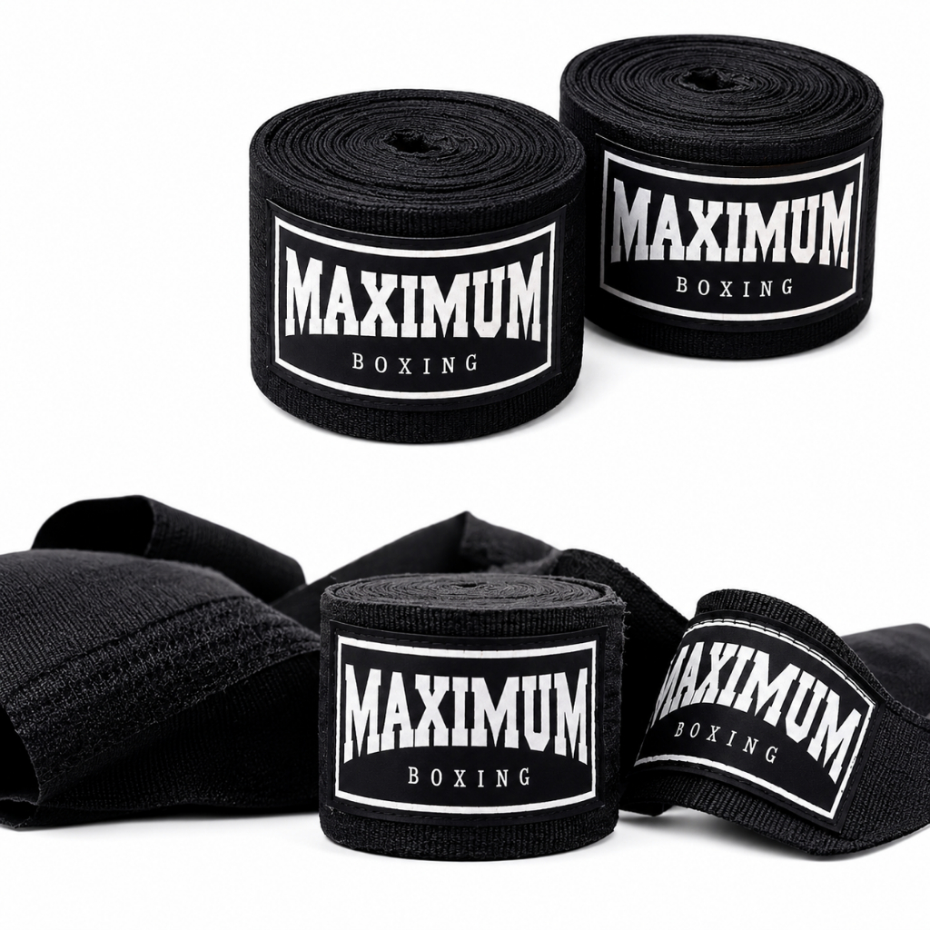 Bandagem Maximum Boxe Muay Thai 5 Metros Elástica Par Velcro Proteção Atadura p/ Mãos Treino Profissional MMA Kickboxing