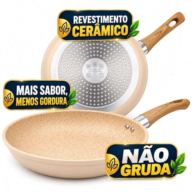 Frigideira Indução Antiaderente Cerâmica Não Gruda Profissional Premium Qualidade