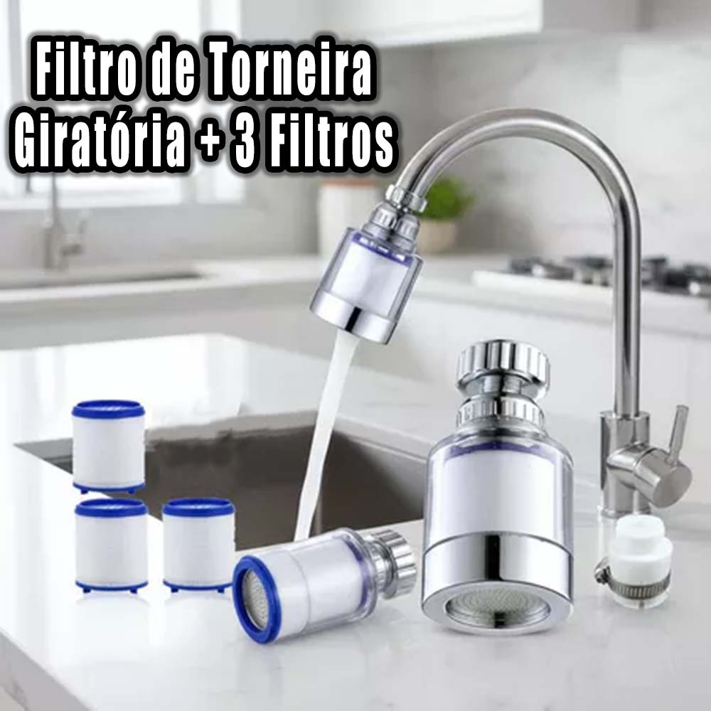 Filtro Universal para Torneira – Rotação e Booster de Pressão