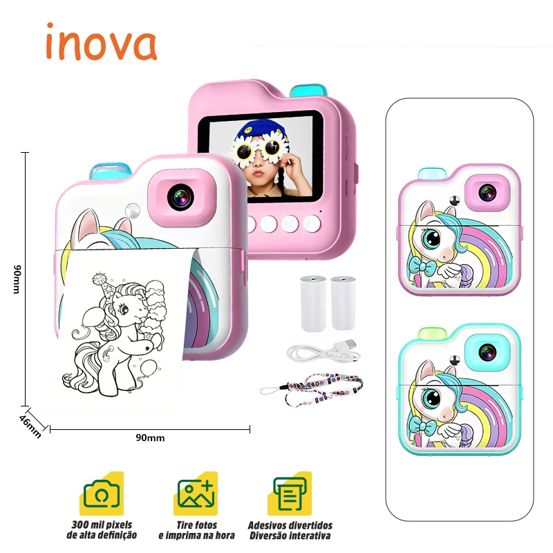 INOVA Instant Print Camera For Kids Video Digital Photo Photography Toy Mini Thermal Printer