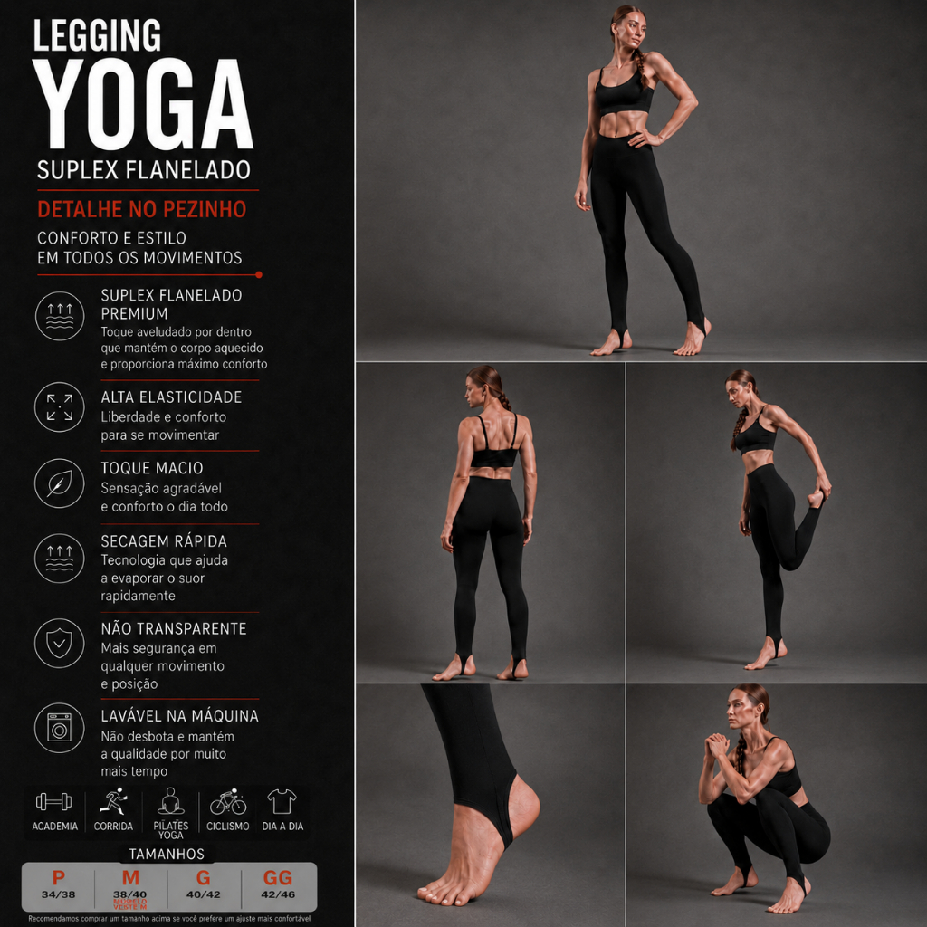 Calça Legging com Pezinho Feminina Zero Transparência Cintura Alta Academia e Corrida SEM COSTURA LATERAL(SEAMLESS SIDE)