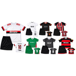 Conjunto Esportivo Infantil Camiseta e Shorts Masculino Tamanhos 2 ao 14