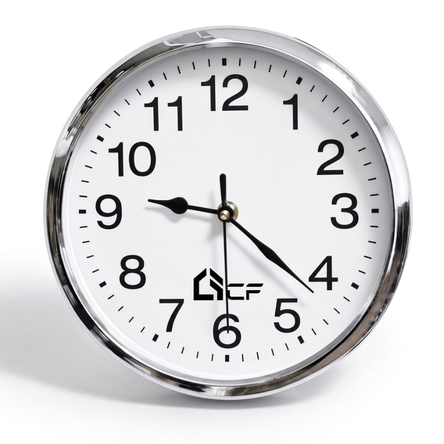 Relógio de Parede Pequeno de Decoração Prata YN Clock
