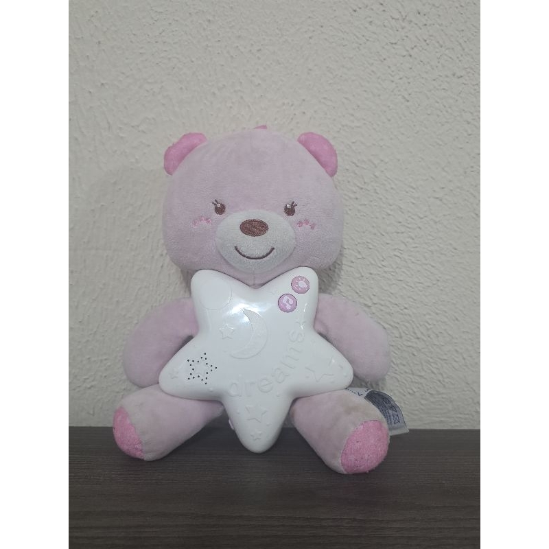 Ursinho de Pelúcia Musical e Luminoso Chicco - Projetor Goodnight Stars (Rosa)