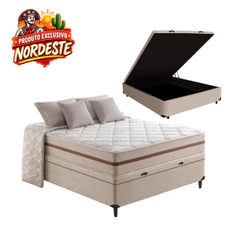 Cama Box Baú com Colchão de Molas Ensacadas Classic Pocket Casal 138cm