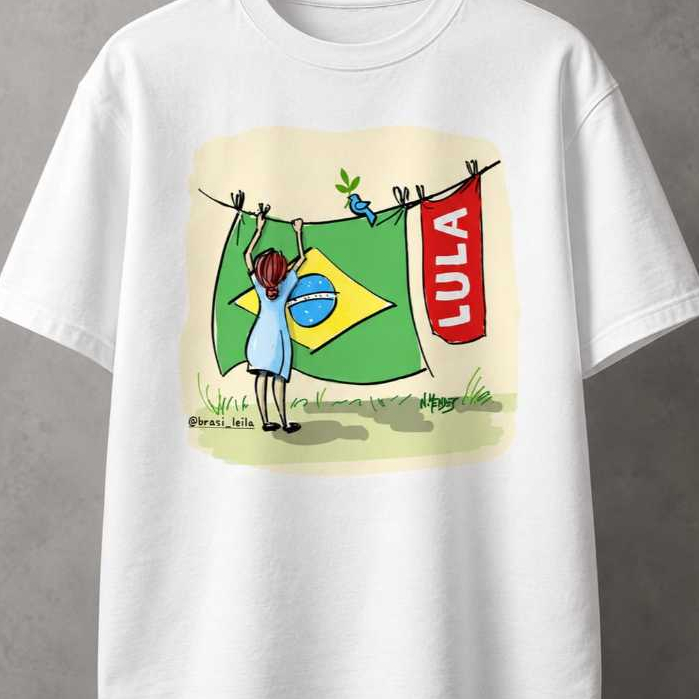 Camisa Camiseta Fofa e Delicada Bandeiras Verde e Amarelo Vermelha Estrela Estampada Unissex 100% Algodão Fio 30.1