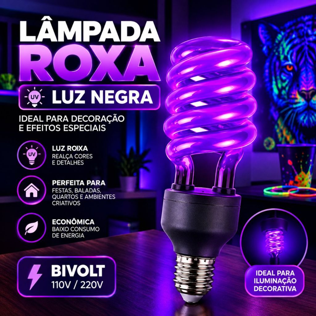 Lâmpada UV luz negra baixa energia AC 220V 365nm gama substituível lâmpada E27 Festas DJ Neon Evento Decoração
