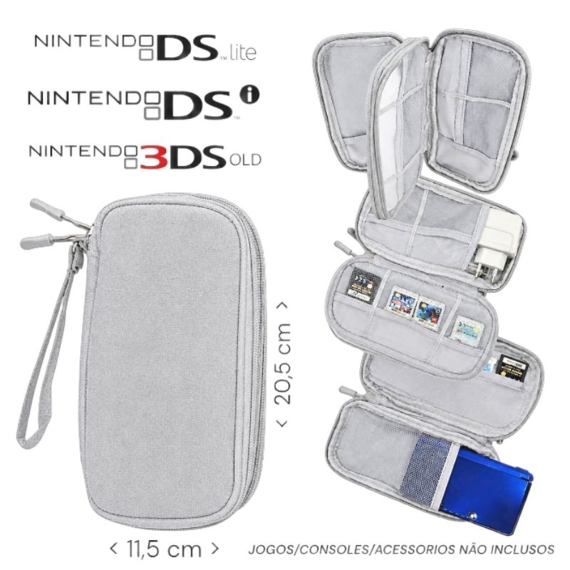 case bag estojo Cinza Nintendo 3ds dsi ds lite