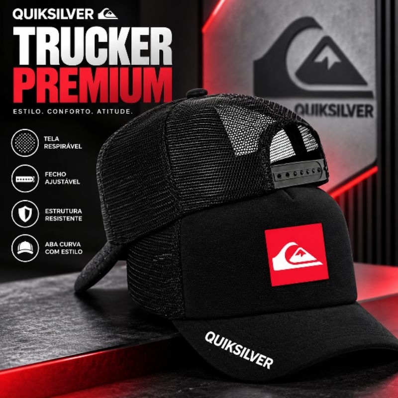 Boné Trucker Telinha Estilo Surf Unissex Aba Curva Ajustável Casual
