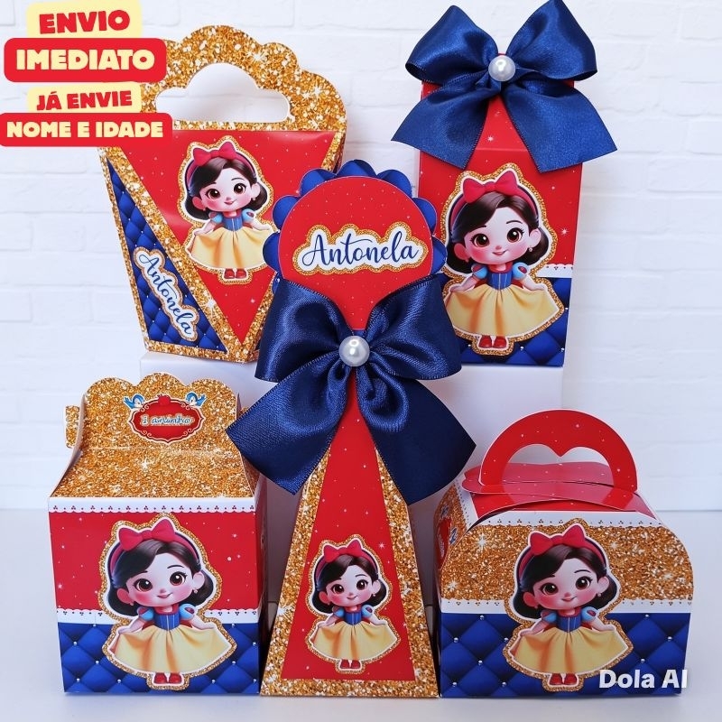 KIT (PEGUE E MONTE) PERSONALIZADOS BRANCA DE NEVE / LEMBRANCINHAS PERSONALIZADAS / MIMOS PARA ANIVERSÁRIO