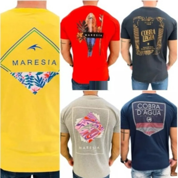 Kit 5 Camisetas Maresia 100% Algodão Qualidade Estilo e Conforto Estampas Variadas