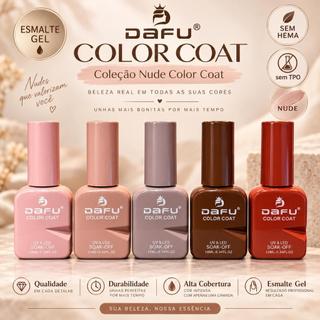 Kit 5 Esmaltes Gel Dafu Color Coat Nude Marrom Sem Hema Tpo