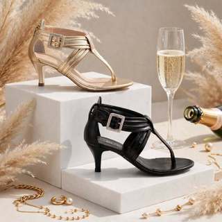Sandalia Feminina Salto Baixo 5cm Fino Preto Dourada Ouro Light Tira Fivela Prata Confortavel Social Festa Casamento EVA