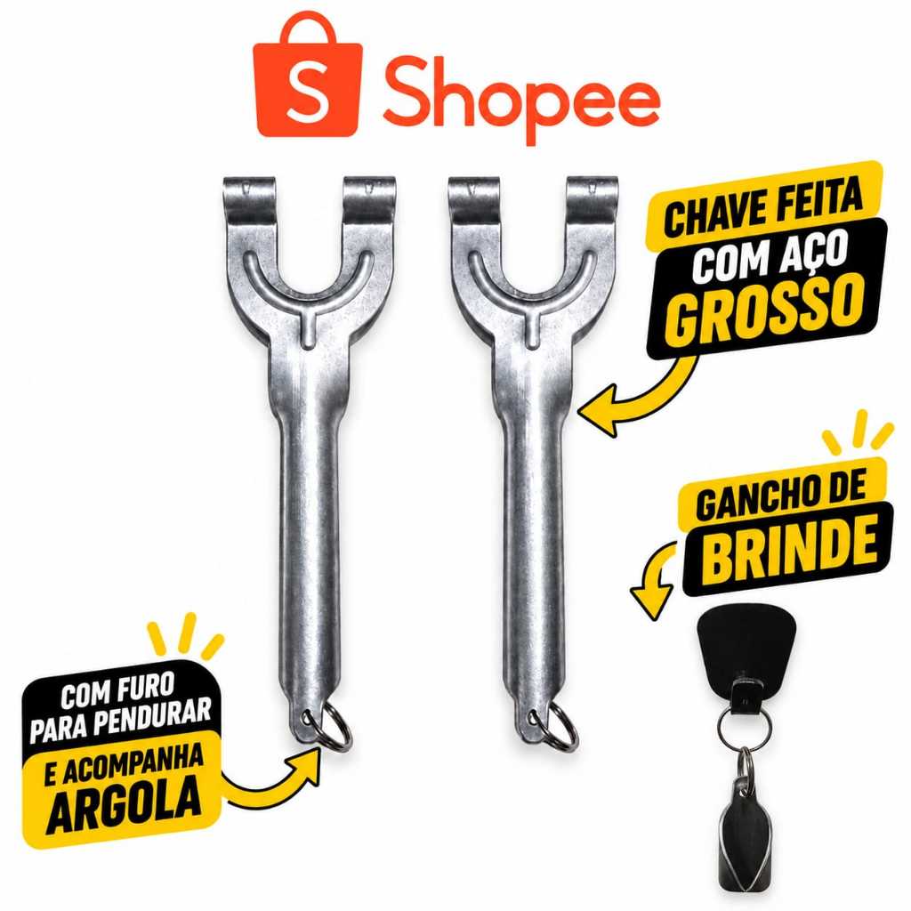 02 Chaves Para Apertar e Desapertar Registro Botijão De Gás Borboleta Super Resistente