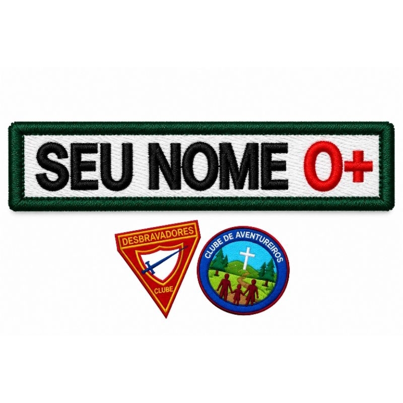 TIRA DE NOME CLUBE DESBRAVADORES E AVENTUREIROS, Nome + Clube + Desbravadores + Aventureiros + Bordado IASD