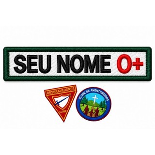 TIRA DE NOME CLUBE DESBRAVADORES E AVENTUREIROS, Nome + Clube + Desbravadores + Aventureiros + Bordado IASD