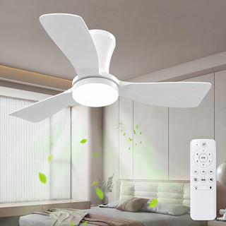 Ventilador de Teto LED 22W  36” Bivolt 3 Pás Motor DC 6 Velocidades Controle Remoto