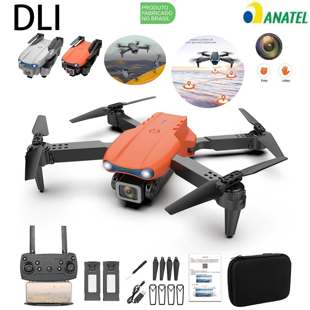 DLI Mini Drone E99  Dupla Câmera RC 4K Fotografia Aérea Helicóptero Quadcoptercom 2 Baterias