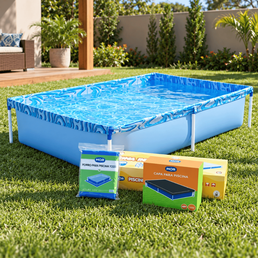 Piscina Armação Infantil Kit Piscina Mor Capa+Forro Diversão Garantida 1000, 1500 e 2000 Litros