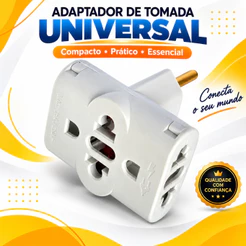 Adaptador de Tomada T Multiuso Triplo 10A Benjamin Plug pino Maciço Durável Universal 110/220v