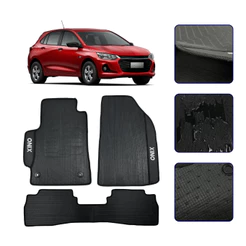 Jogo de Tapete Emborrachado para Onix Hatch 2020 21 22 23 24 25 2026 Kit Automotivo Premium
