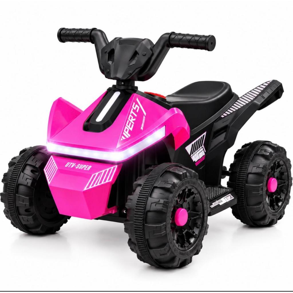 Carrinho de Passeio Infantil 6V Unitoys Quadriciclo Eletrico Sons e Luzes Farol Led