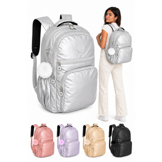 Mochila Bolsa Feminina Grande Metalizada Reforçada Escolar Super Resistente 40L da Y&K