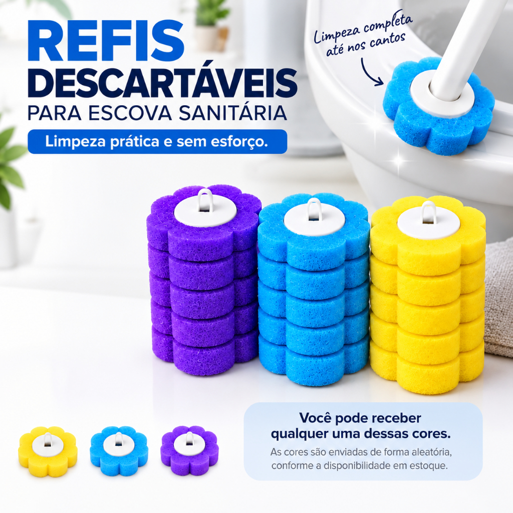 Escova Sanitária para Limpeza de Vaso com Refil Descartável com Suporte para Parede — imagem 2 de 2