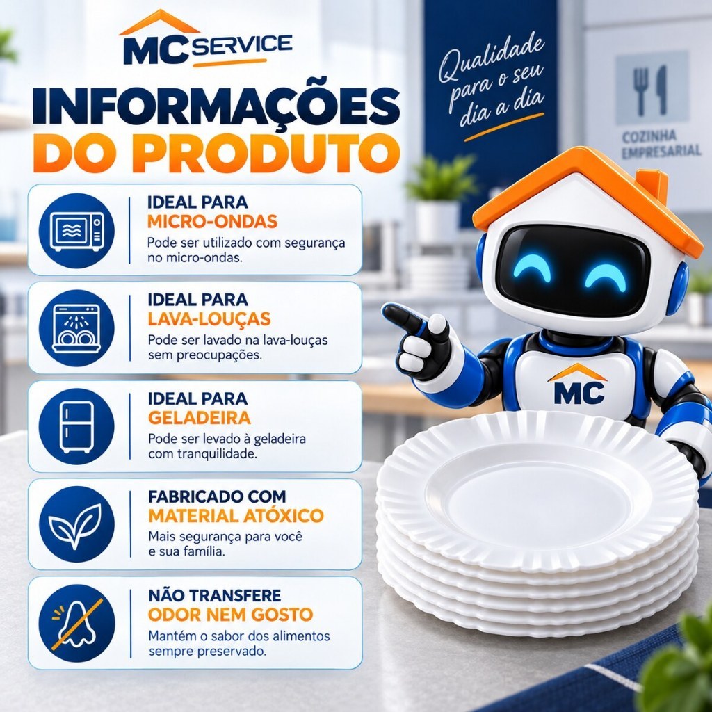 Kit Pratos de Plástico Reutilizáveis Resistentes – Jogo para Churrasco, Jantar e Festa — imagem 2 de 2