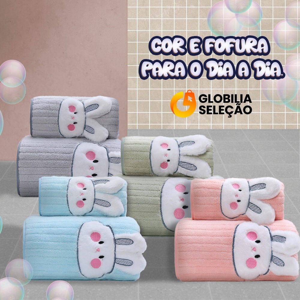 Kit Toalhas Banho e Rosto 2 Peças - Rosto Grande Macia Toalha de Banho Grande e Grossa Jogo de Toalha de Banho