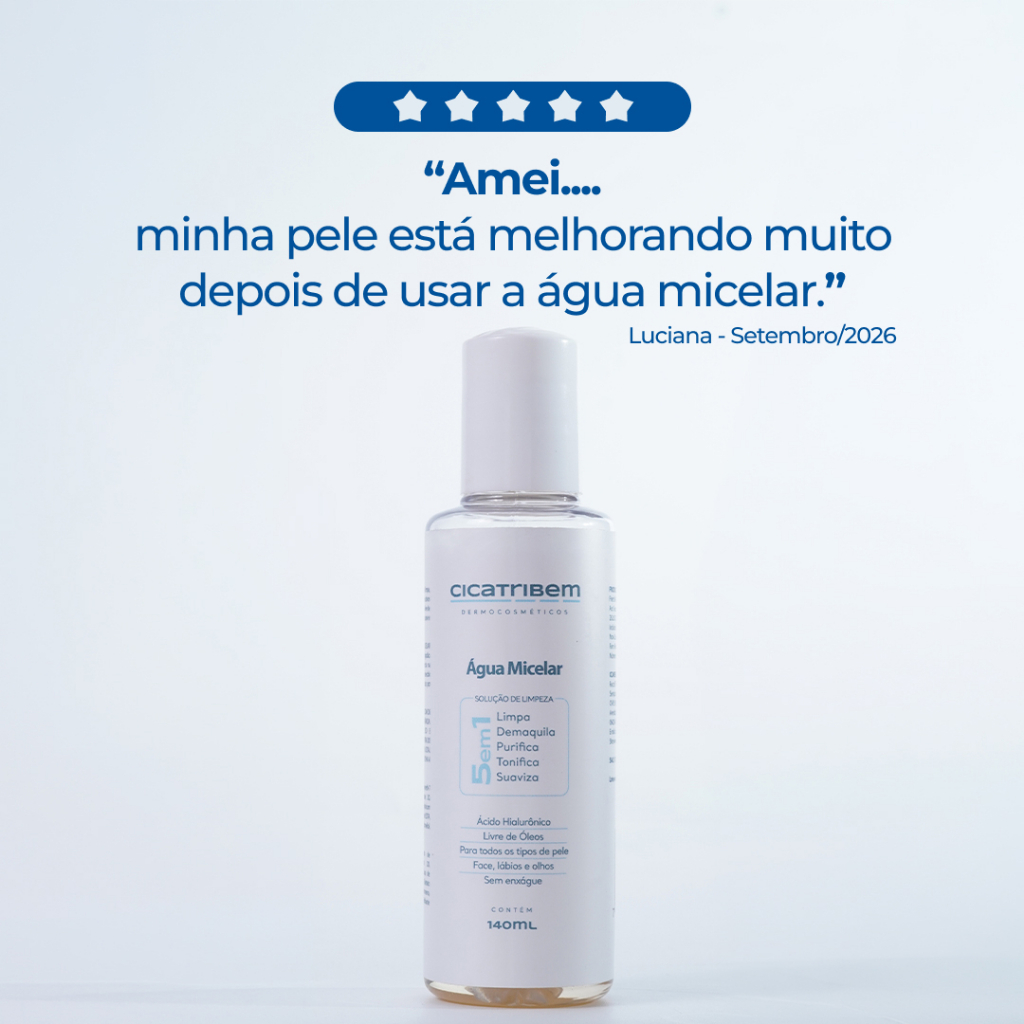 Água Micelar 140ml Cicatribem Limpeza, hidratação e conforto | Sem enxágue | Todos os tipos de pele — imagem 2 de 2