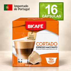 Cortado Sem Açúcar Bicafé Compatível Maquinas Dolce Gusto 16 Cápsulas Importadas