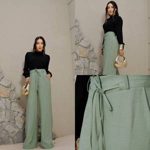 Calça  Pantalona SocialFeminino Sensorial Marrant Cintura Alta PerfeitaTendencia 2027 Com  Ziper E Botão