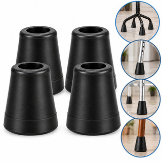 Kit 4 Ponteiras Pé de Borracha 5/8 para Bengala Muleta Andador com Reforço Interno