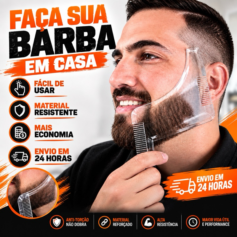 Pente Régua Alinhador Molde Para Barba