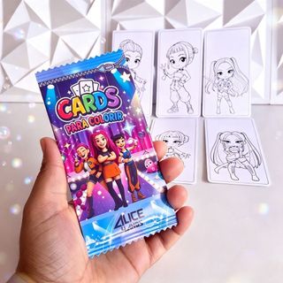 Card de colorir guerreiras do K Pop personalizado, lembrancinha de festa/ aniversario