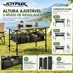 Mesa Dobrável 120x55cm Portátil Ultraleve com Altura Ajustável Mesa de Camping