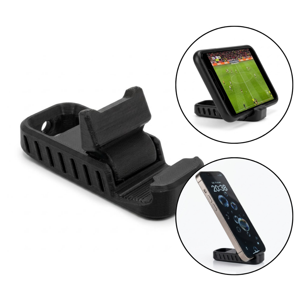 Suporte Celular De Mesa Portátil Dobrável Universal Chaveiro Compacto Resistente