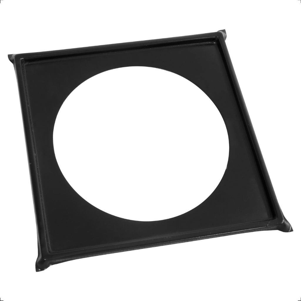 Porta Ralo Click 10x10 Preto em Aço Inox Quadrado Para Banheiro