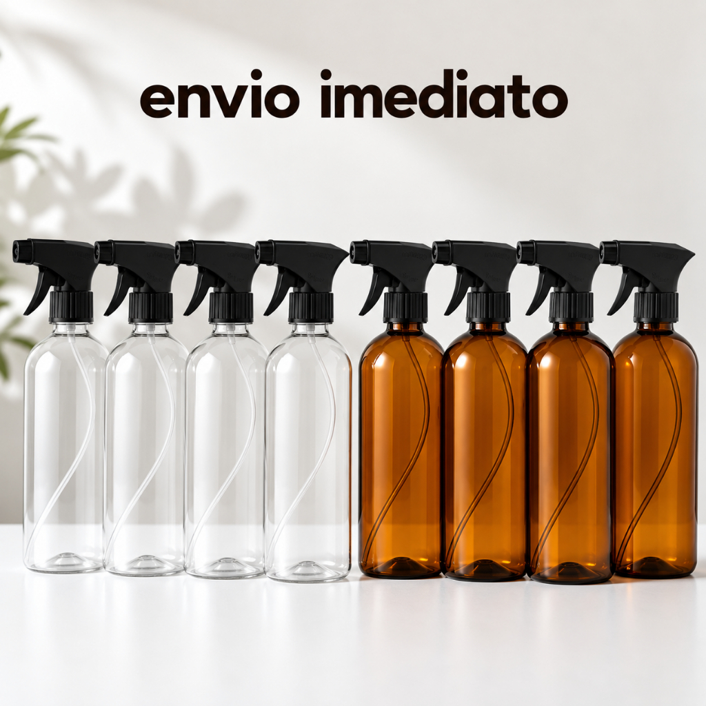 Kit Borrifador Pulverizador Spray 500ml Gatilho Reforçado Profissional Jardim e Limpeza Frasco
