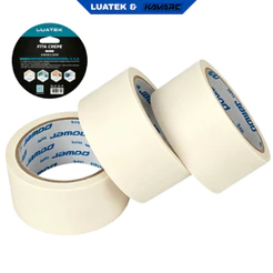 Kit 3 Fita Crepe Adesiva para Pintura 50M-18/24/48MM Resistente Sem Resíduos