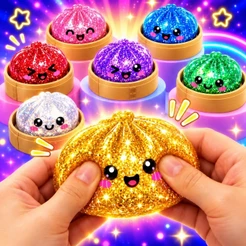 Squishy de Glitter Dumpling Bolinho Surpresa Macio Antiestresse Brinquedo Sensorial Cor Surpresa