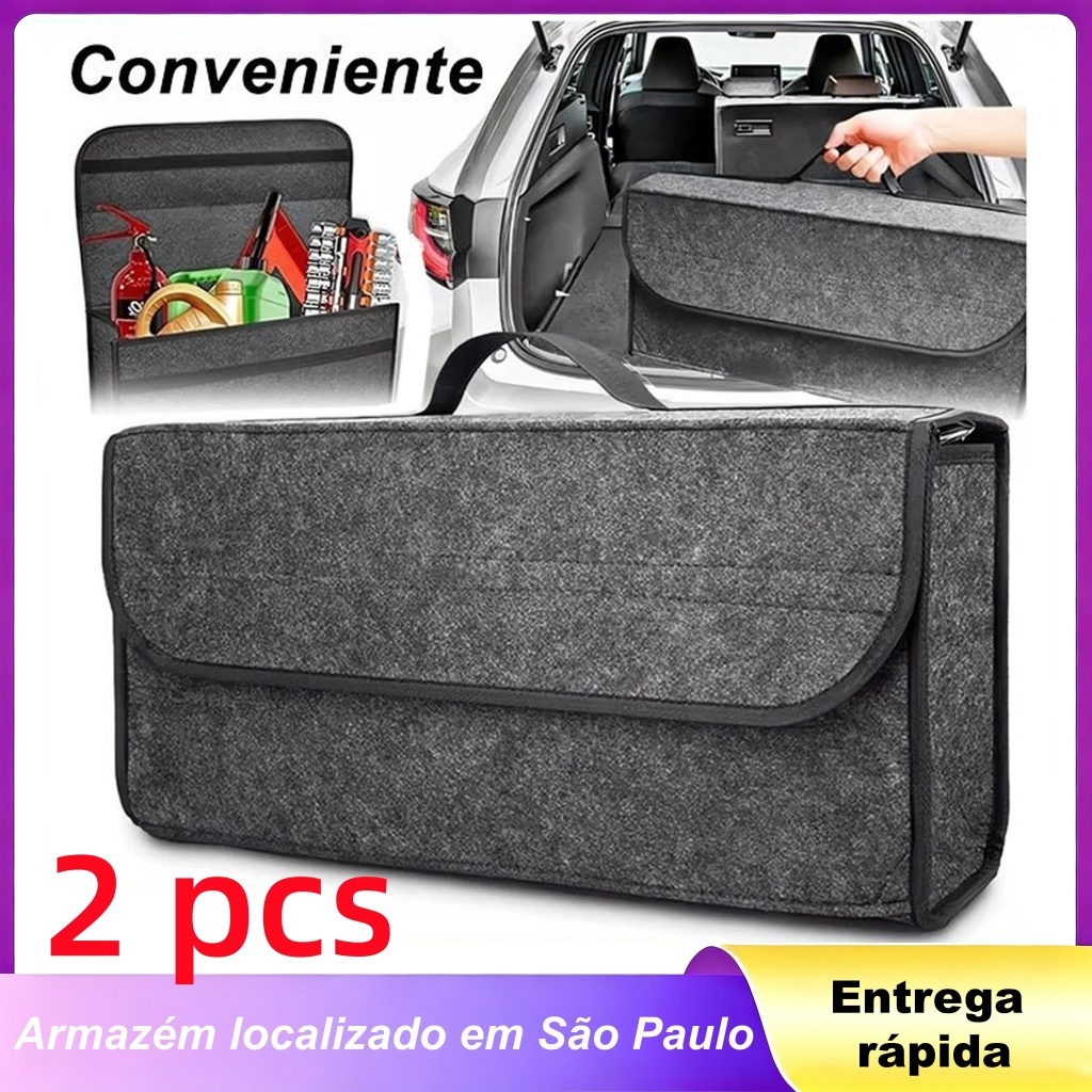 Organizador Porta-Malas Carro Multiuso Bolsa Feltro Armazenamento Ferramentas Veículo Dobrável