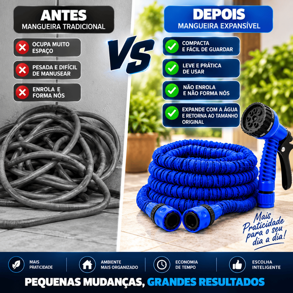Mangueira Mágica Expansível Elástica Flexível 15/30/45 Metros Jardim Retrátil Multiuso Com Esguicho 7 Jatos · foto 2