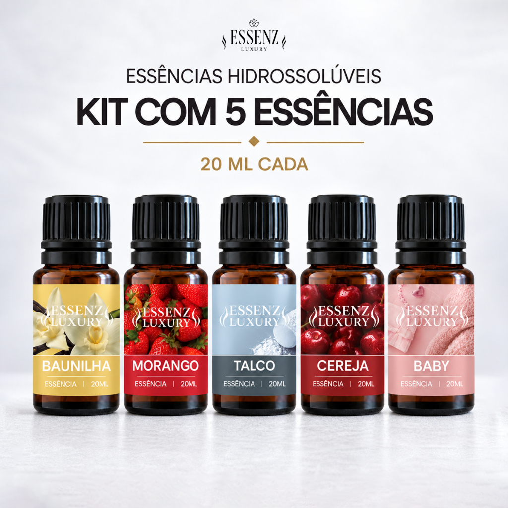 Kit 5 Essências Hidrossolúveis 20ml | Uso Ideal para Difusor e Umidificador Aromatizador de Ambiente KIT FLORAL — imagem 2 de 2
