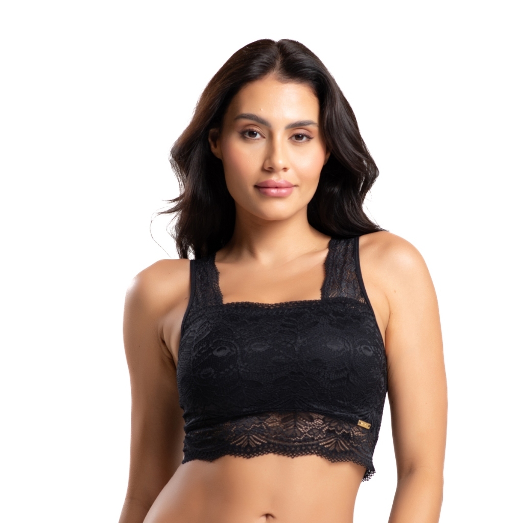 Cropped Sutiã Virginia Renda Sem Bojo D'Encanto