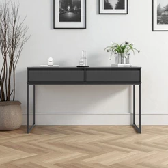 Aparador Industrial 2 Gavetas com Prateleira Estrutura em Aço 110cm para Sala