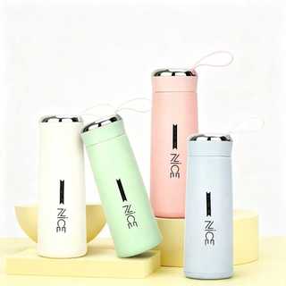 Garrafa de Água de Vidro 400ml Capa de Proteção Moderno Colors Candy Reutilizável e Sustentável