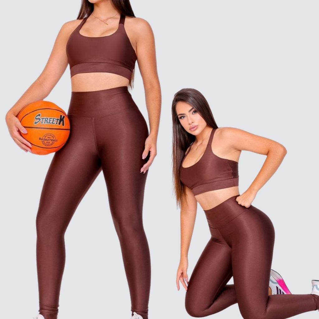 Conjunto Fitness Feminino Conjunto Academia Legging Cintura Alta Top Academia Roupa Fitness Suplex Power