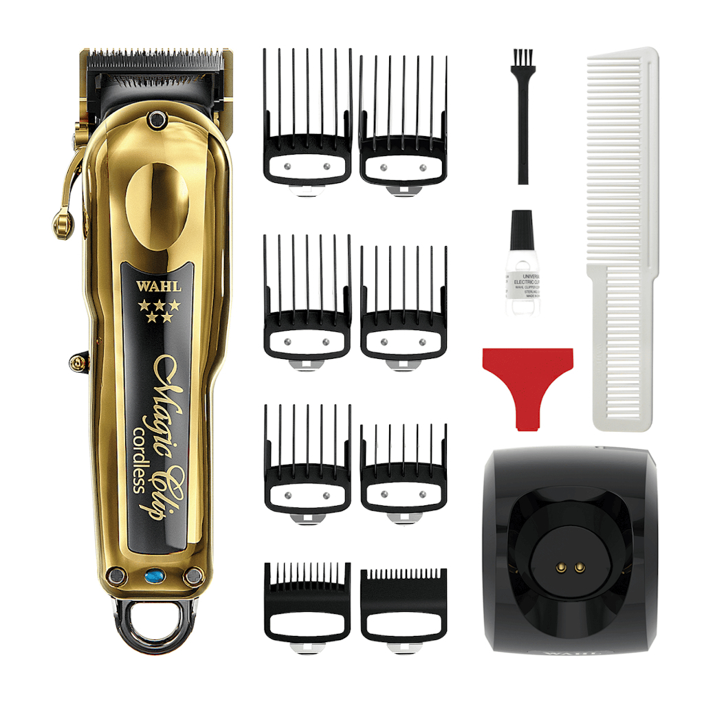 Wahl Magic Clip Gold com Base de Carregamento Maquina de Cortar Cabelo Profissional sem Fio 6500 RPM Bivolt